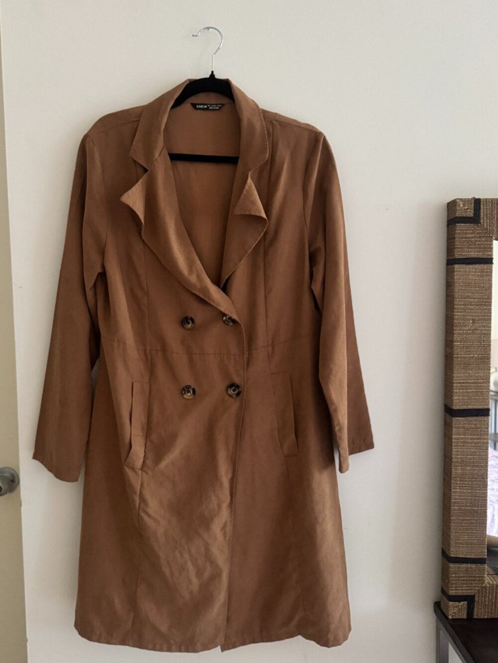 Tan lightweight  trench jacket - women's L